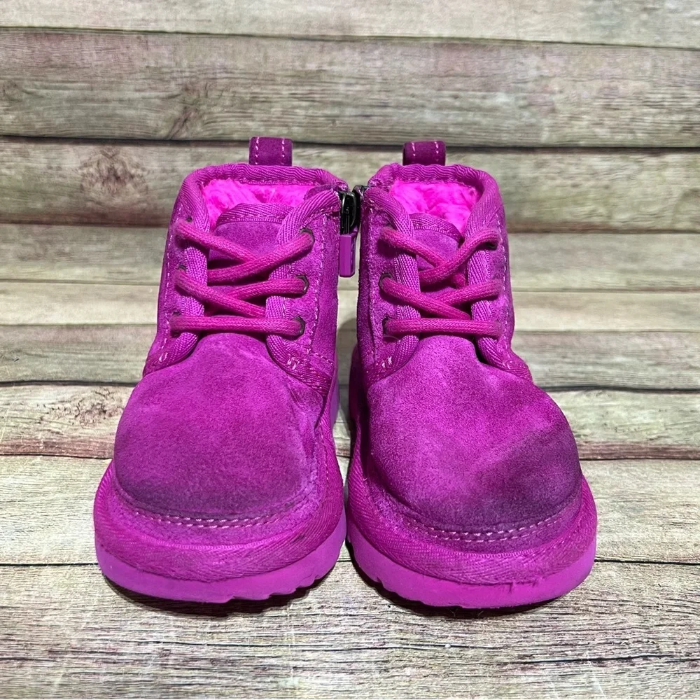 Ugg Pink Suede Neumel Ankle Boots